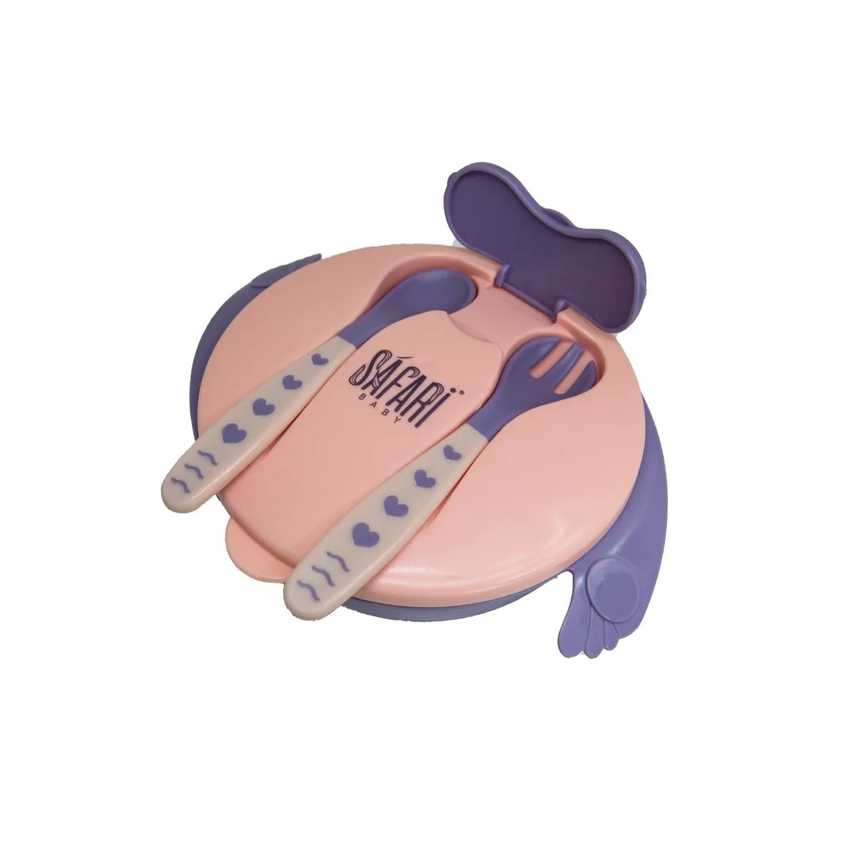 سفاري طبق بالشوكة و الملعقة يد حديث و مانع للانزلاق بينك