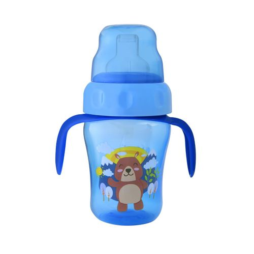 سفاري كوب أطفال ماصه سيليكون 210 مل ازرق