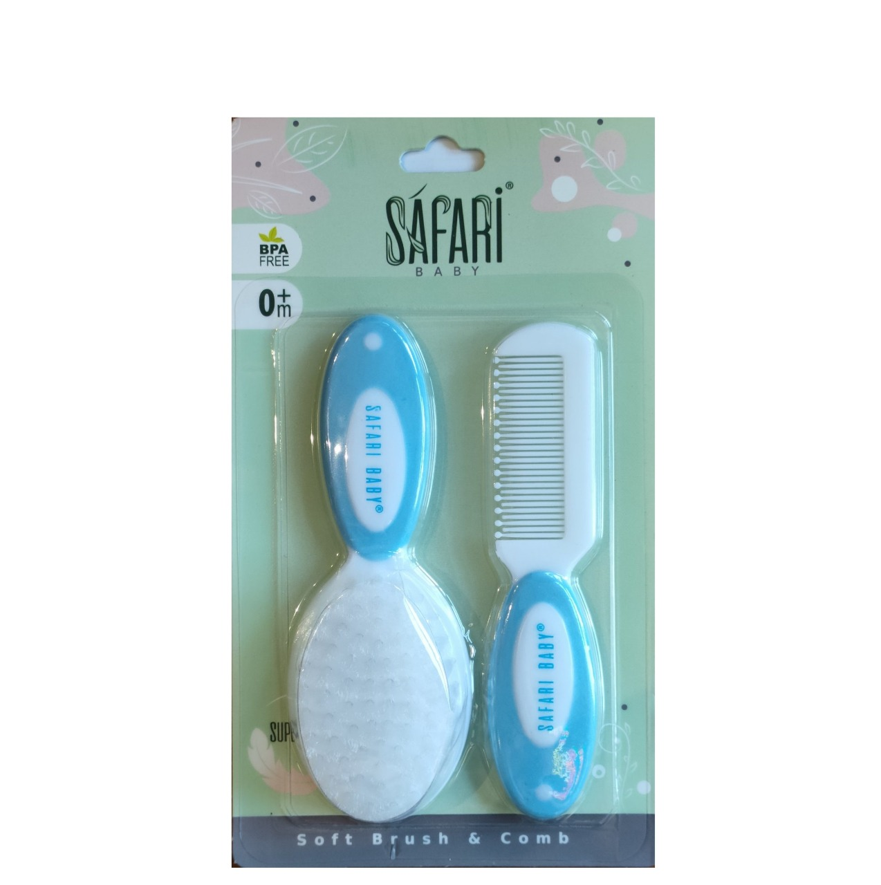 سفاري طقم فرشه ومشط ازرق