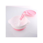 ⁦سفاري طبق بالملعقة مضاد للانزلاق بينك⁩ - الصورة ⁦2⁩