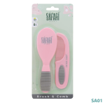 سفاري طقم فرشاة و مشط بينك