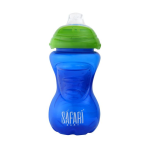 ⁦سفاري كوب تعليمى ماصة سيليكون بغطاء 330 ملى 6+ اشهر ازرق⁩ - الصورة ⁦3⁩