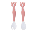 ⁦سفاري طقم شوكه وملعقه سفارى بينك قابله للثني بينك⁩ - الصورة ⁦2⁩